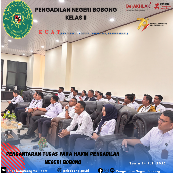 Pengantaran Alih Tugas Para Hakim Pengadilan Negeri Bobong 